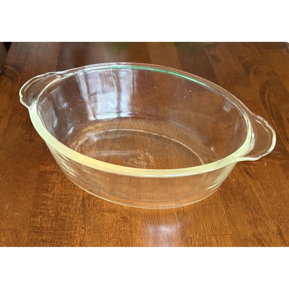 Vtg 1.5qt Clear Glass Oval Anchor Hocking Fire King Baking Dish Casserole Oven